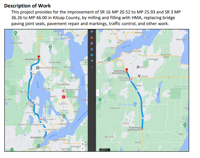 WSDOT road work