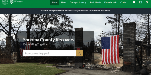 Sonoma County Recovers website