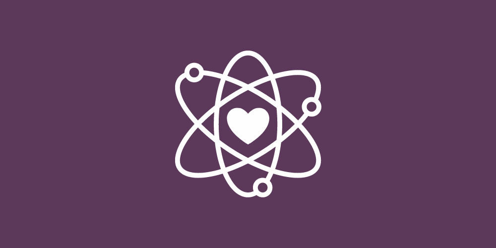 atom with a heart