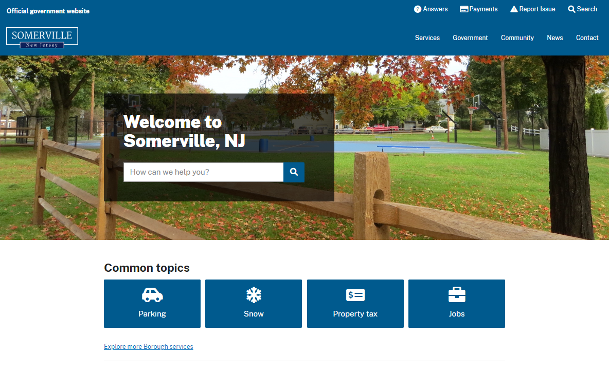 Somerville's new homepage