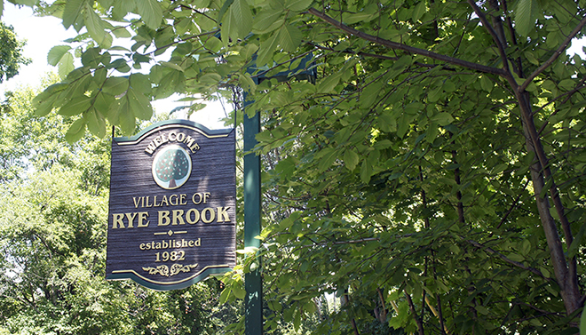 Rye Brook NY welcoming sign