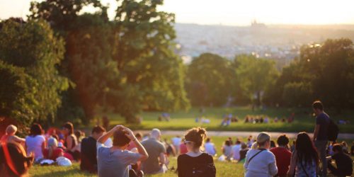 Adult outing in park