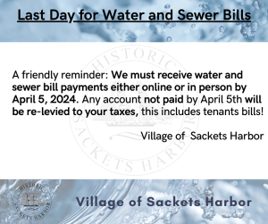 Water and Sewer bills payment flyer 