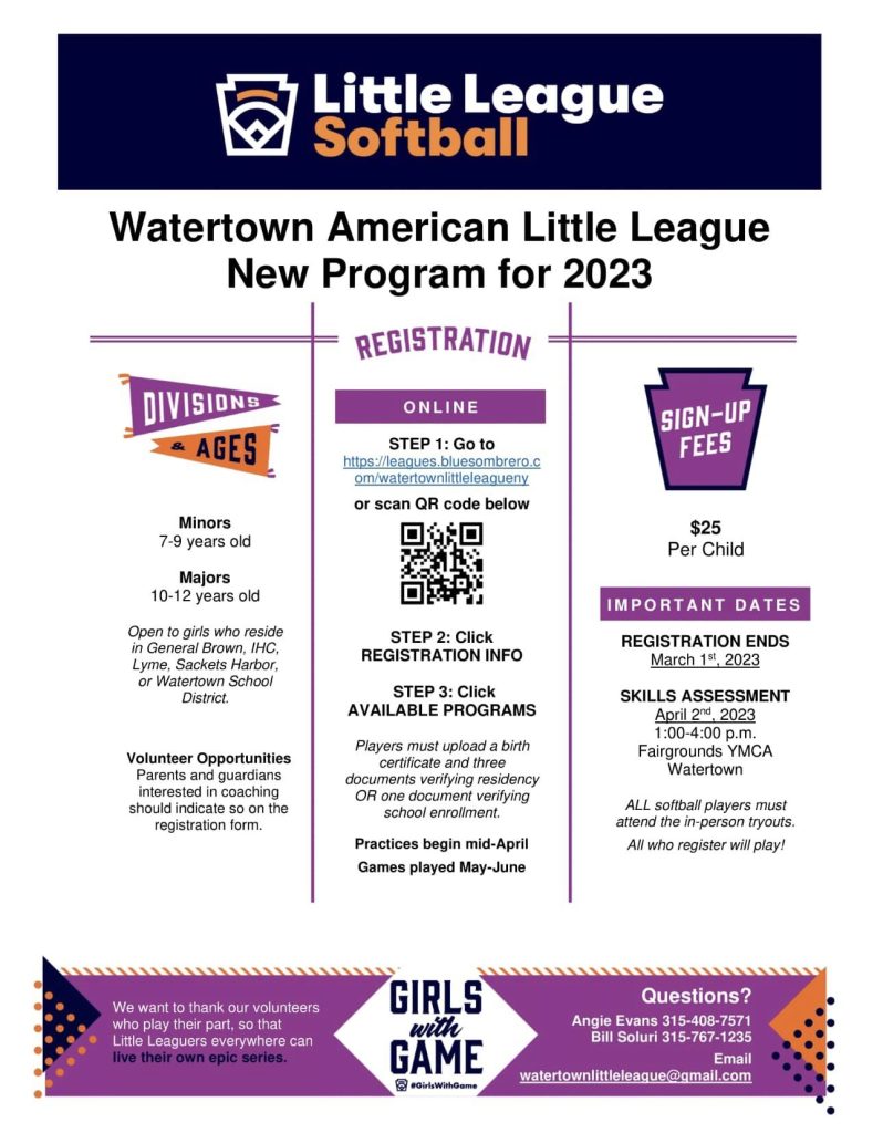 Joint Rec Softball Sackets Harbor, NY