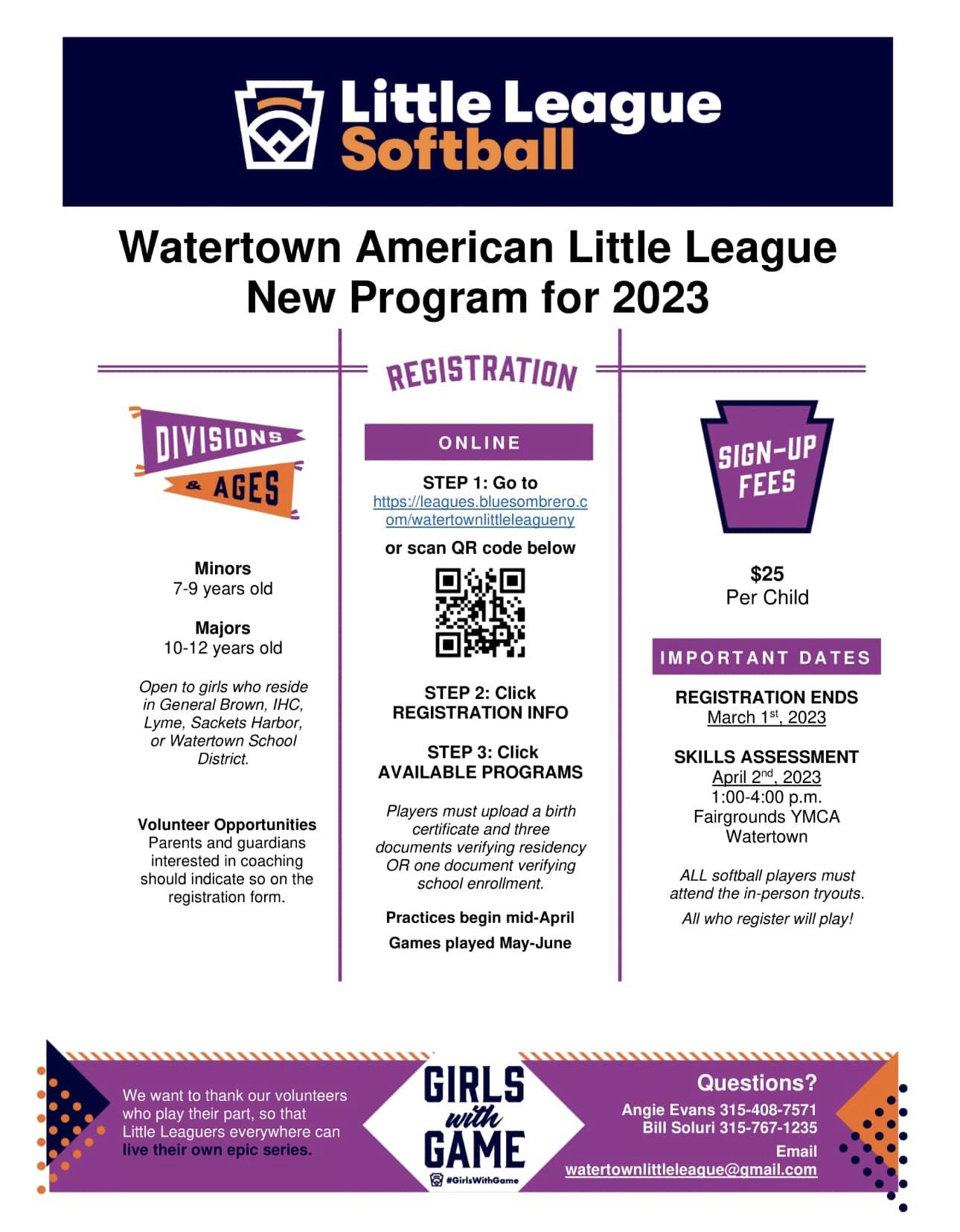 Joint Rec Softball Sackets Harbor, NY