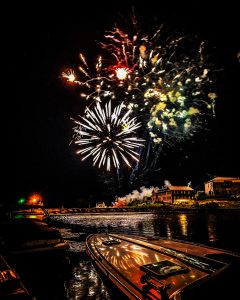 Fireworks and Boat