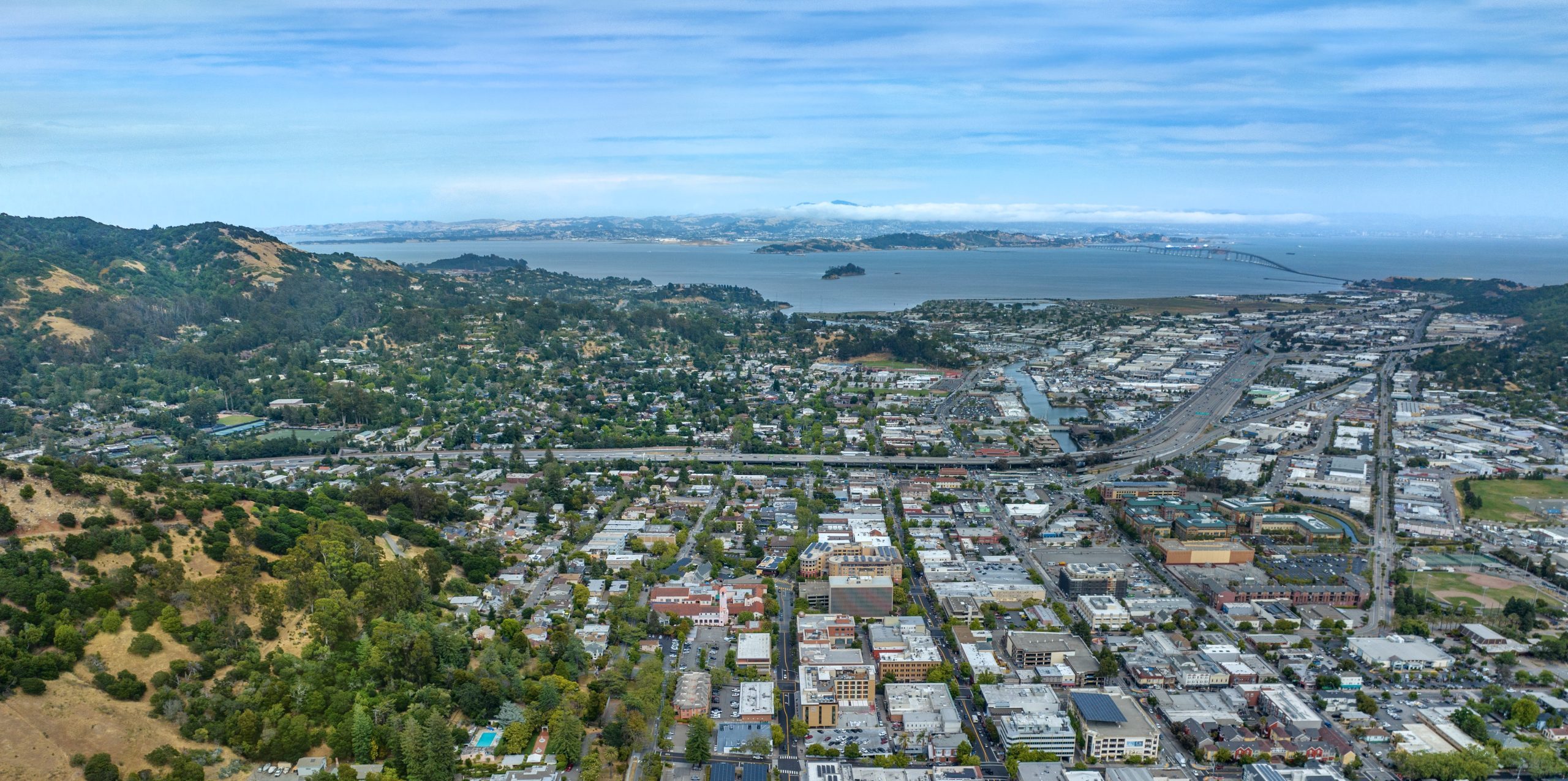 23-June_0181 Aerial photo of downtown San Rafael facing east