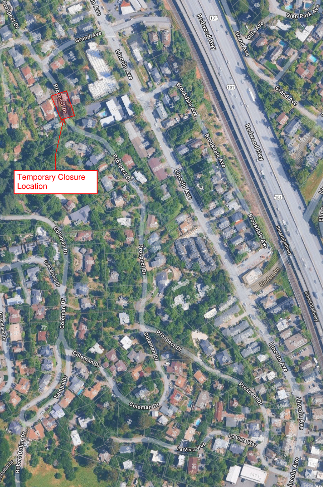 map of prospect ave closure site