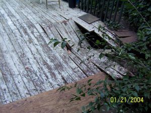 damaged deck