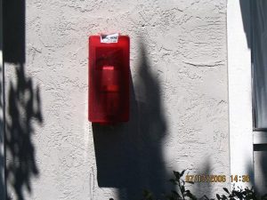 fire extinguisher on wall