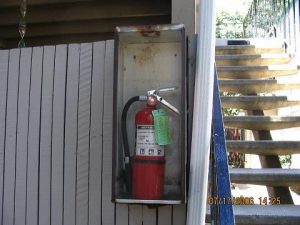 properly installed fire extinguisher