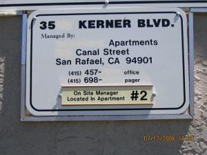 resident caretaker sign