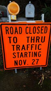 Irwin Street closure sign