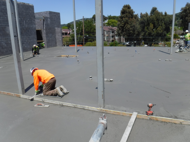 Fire Station 2nd Floor Elevated Slab. Concrete Finishing