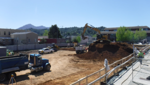 Overview of project site during haul off of the over excavated material