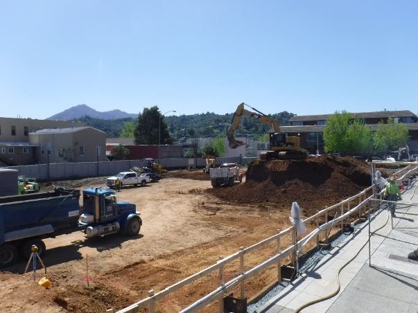 Overview of project site during haul off of the over excavated material