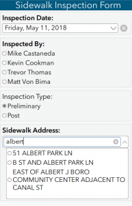 sidewalk inspection form