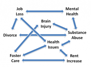 Web of causes for homelessness