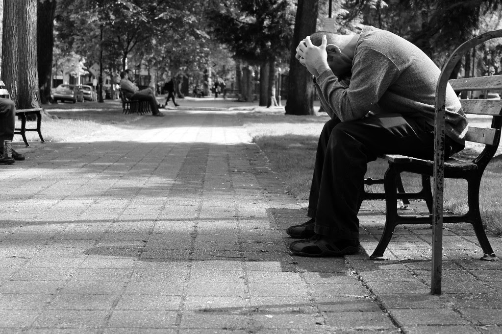 Person sitting on a bench