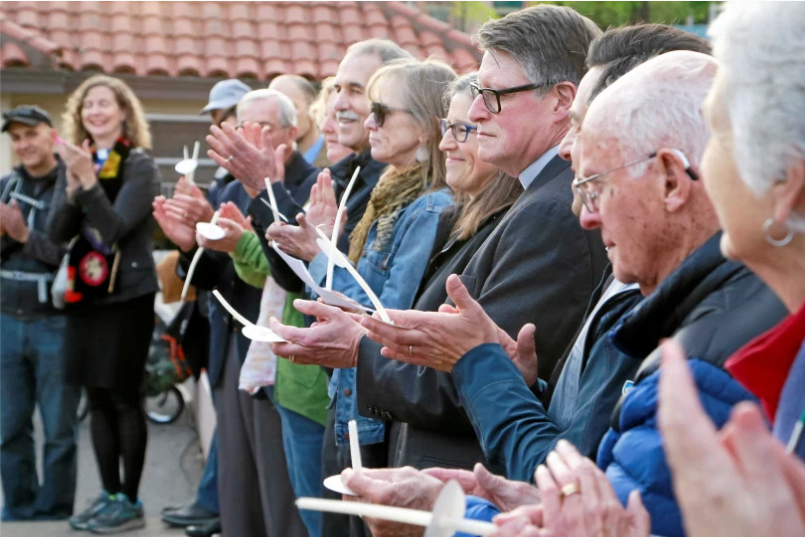 Community members at a vigil