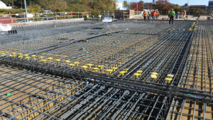 layout of first floor rebar and beams in preparation for concrete