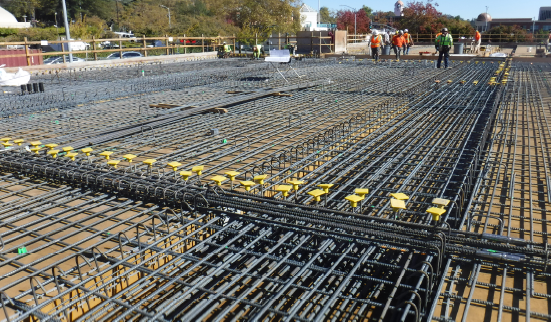 layout of first floor rebar and beams in preparation for concrete