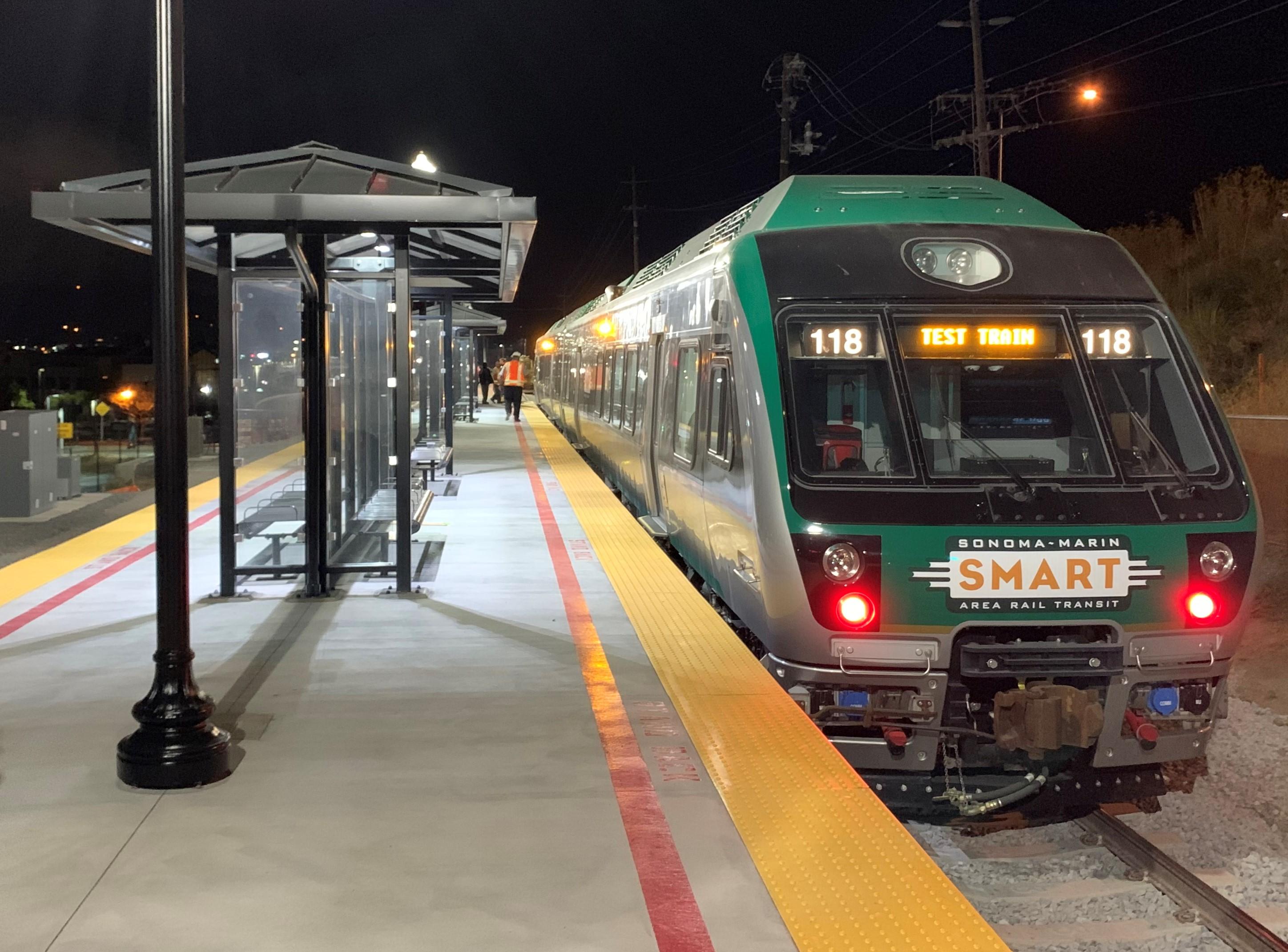 Track testing at Larkspur station