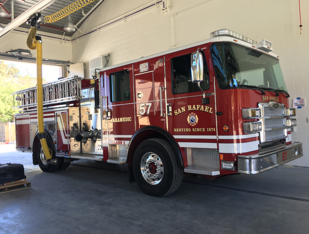 Fire Engine 57 used during vehicle exhaust (Plymovent) training