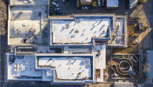 Overhead view of Public Safety Center's roof