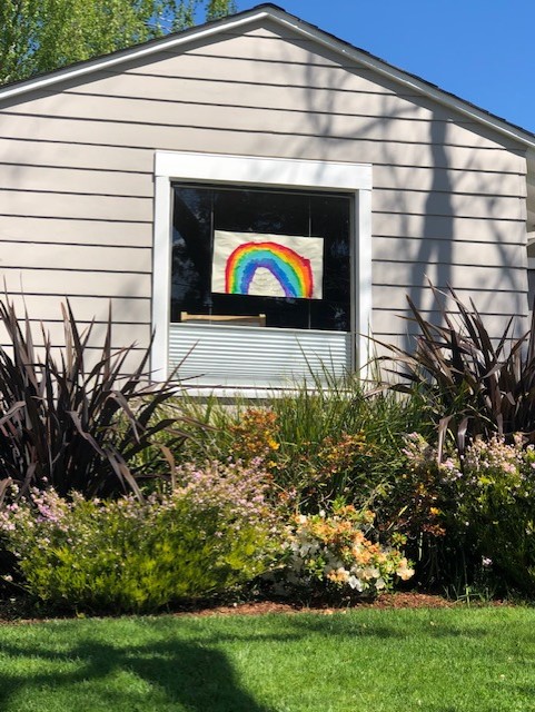 Rainbow drawing in Sun Valley neighborhood
