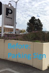 Before Art Project Parking Sign