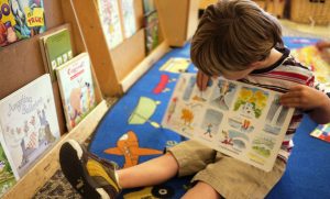 Child reading book