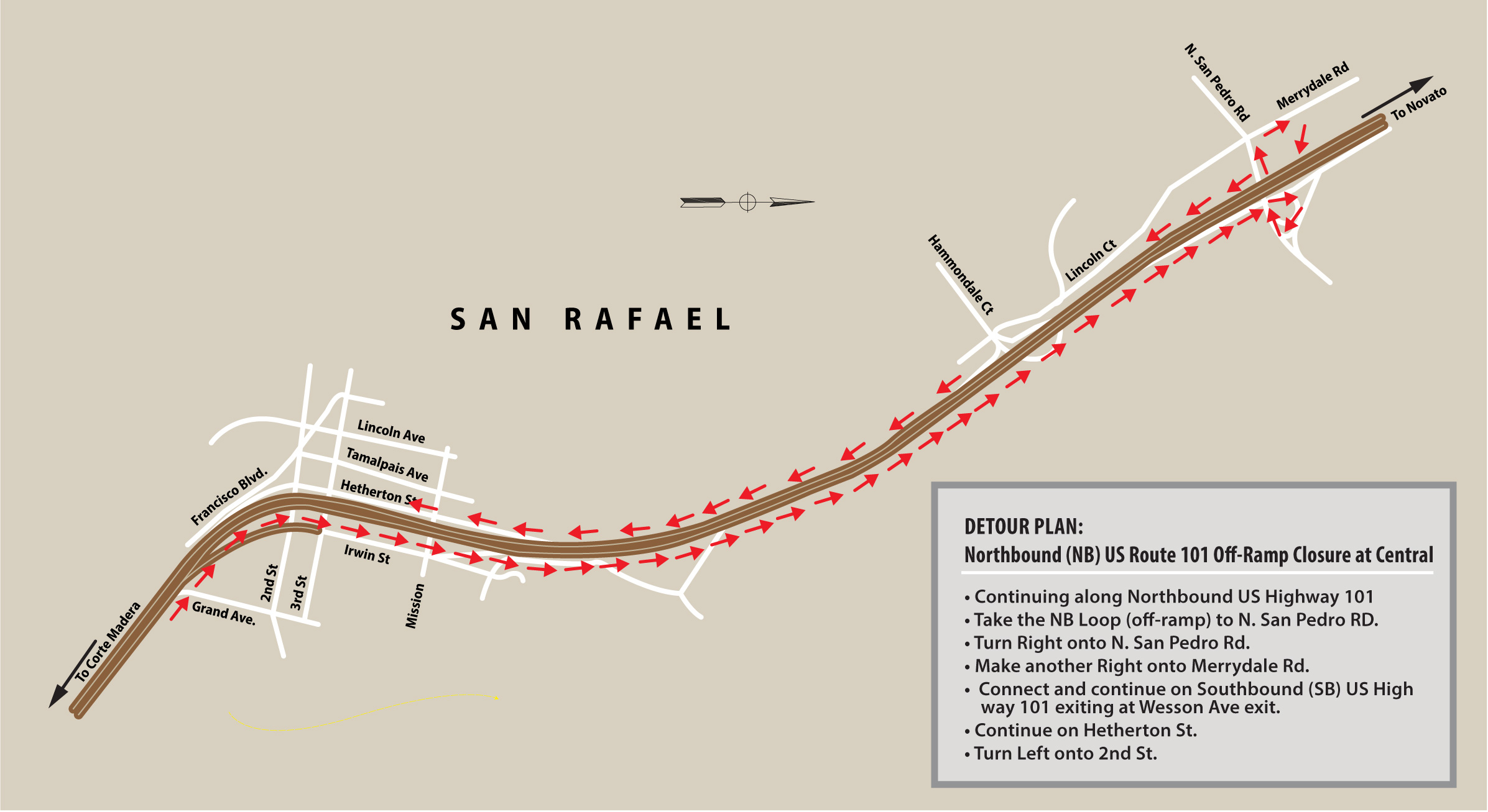 101 offramp detour 1