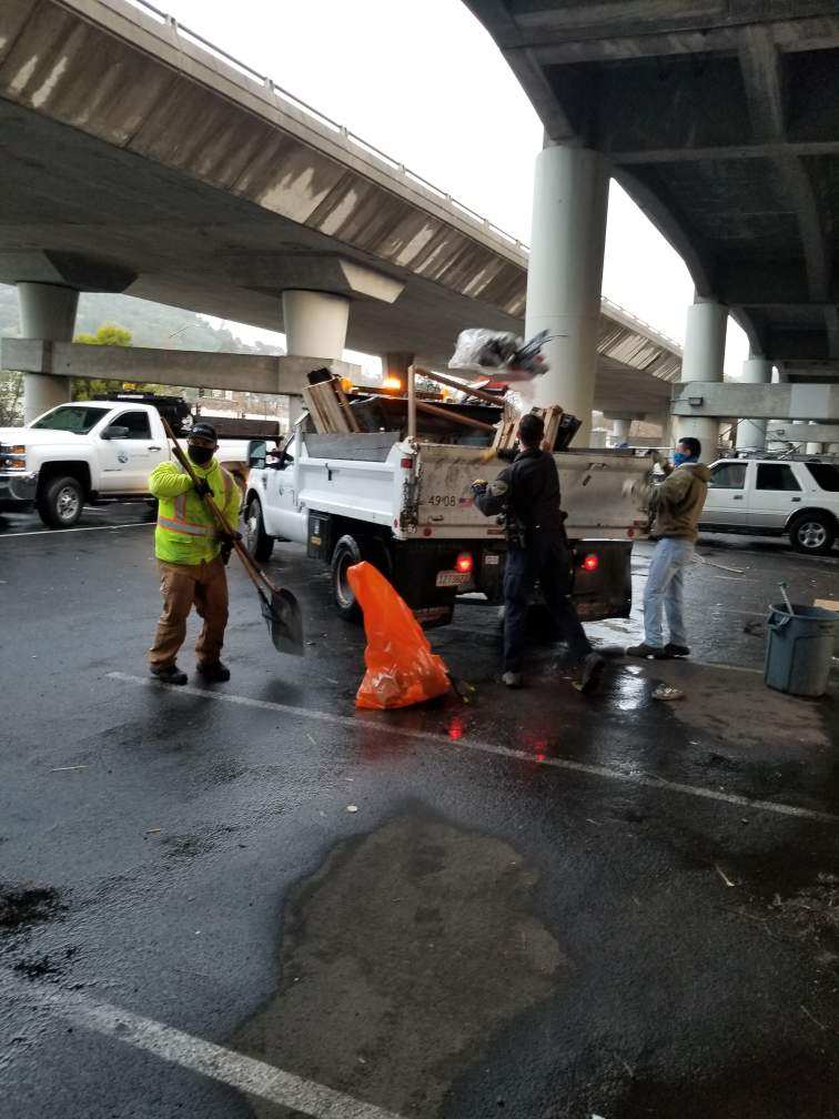 Streets Division assists with CalTrans viaduct clean up