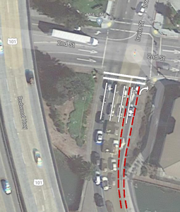 Second and Irwin Intersection Lane Configuration Rendering (Caltrans)