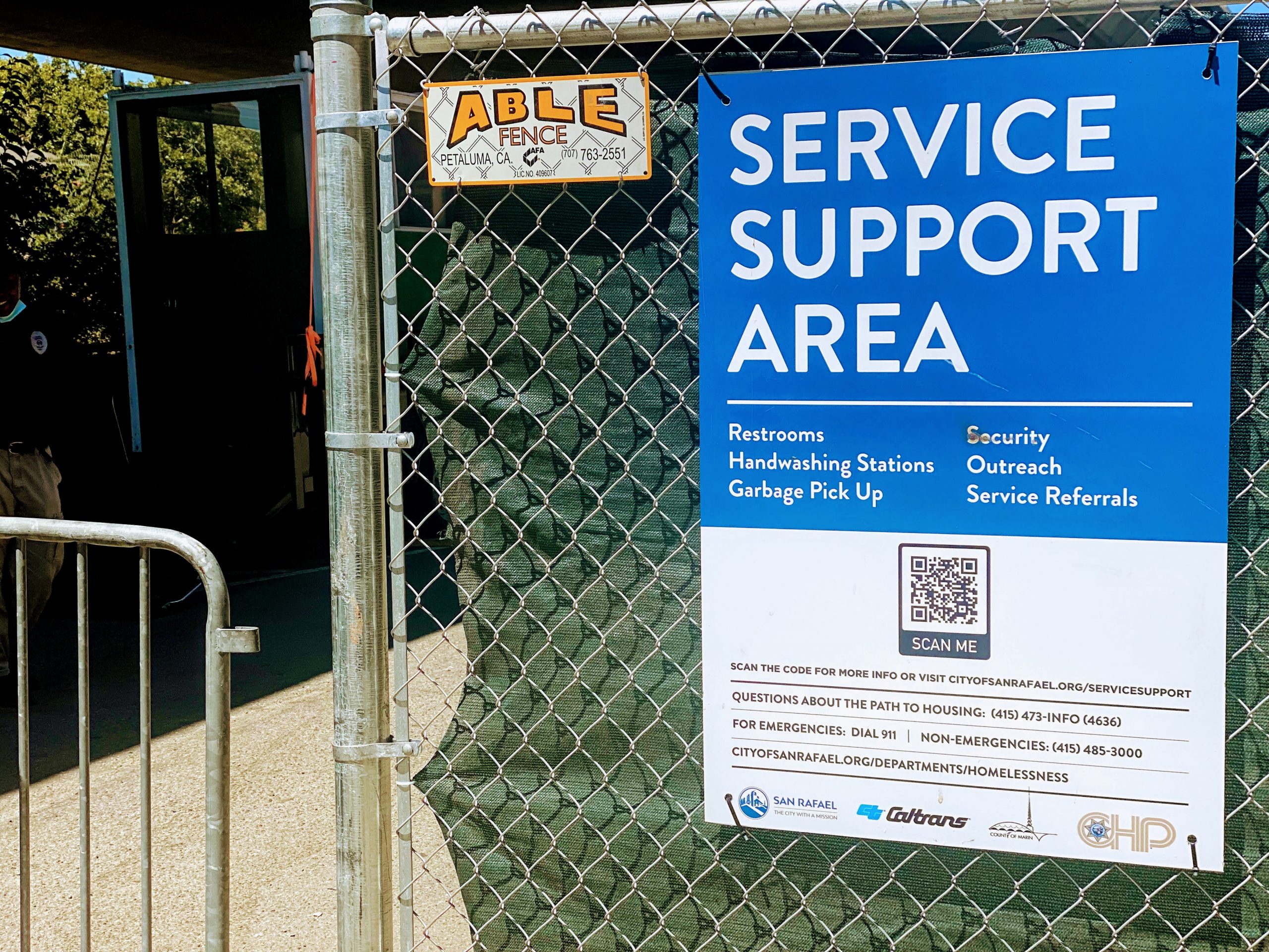 Service Support Area Sign