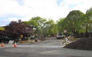 Woodland Avenue sewer improvement project worksite.