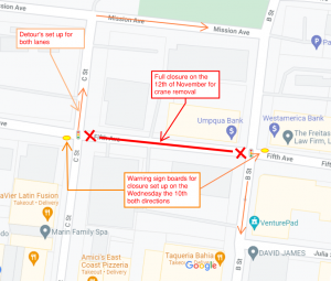 ROAD CLOSURE: Fifth Avenue between B and C St