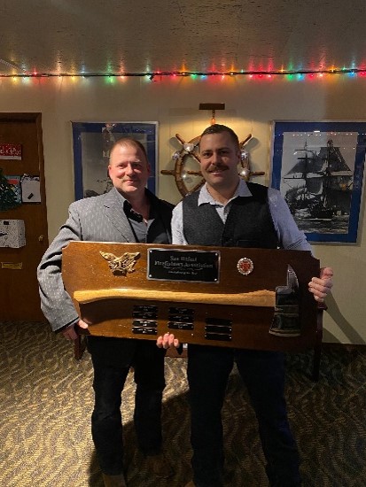 Captain Northern and Firefighter Swartz after the Firefighter of the Year awards ceremony in Dec 2021. 