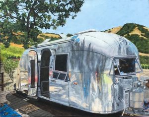 HONORABLE MENTION Bob Amos - Sarah's Airstream - Oil on Linen Panel - 14"x18" - $3,600.00