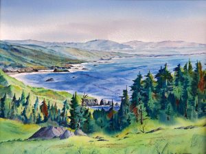 Schuyler Richardson - Sonoma Coast from Meyers Grade - Watercolor - 18"x24" - $500.00