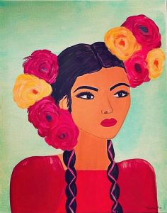 Xioneida Ruiz - Lola - Acrylic on Canvas - 20"x16" - $600.00