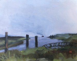 Mimi Sheiner - Santa Venezia Marsh 2 - Oil on Rag Paper - 6.5"x8.5" - $600.00