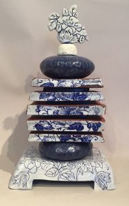 "Blue Pagoda" - Geraldine GaNun - $350.00