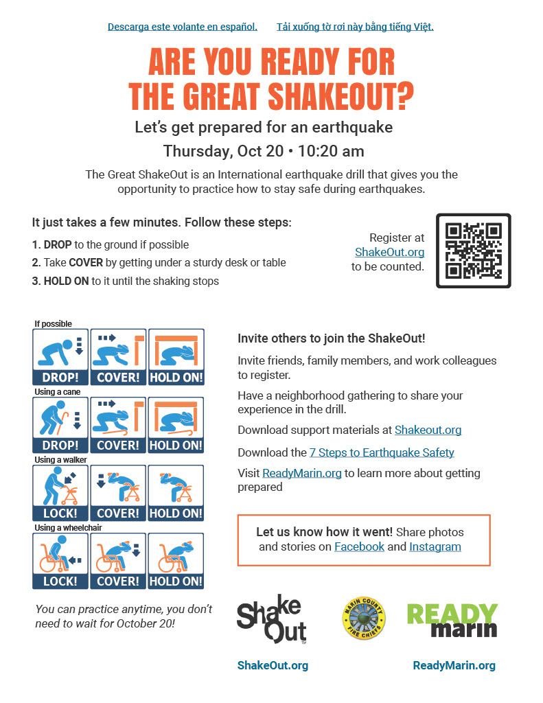 The Great Shakeout October 20, 2022 San Rafael