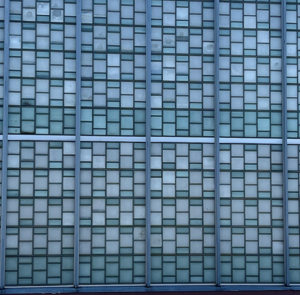 blue glass wall