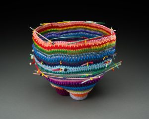 Emily Dvorin "Interknit" Paper Rush, Yarns, Plastic Knitting Needles, Ties $850