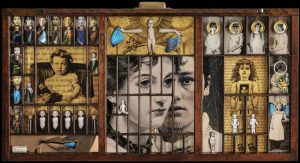 Eric Kelly "Frozen Charlotte" Printer Tray w/ Photos, Butterfly Wings, Dolls & Found Objects $2,000