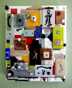 Lee Nisbet "Hayden's War" Collage with Found Objects NFS