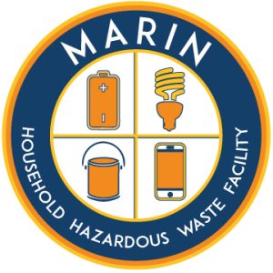 Marin Household Hazardous Waste Facility Logo, which shows items that are collected for disposal